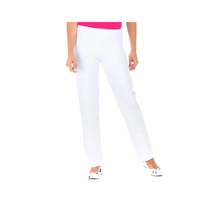 Manu - Pantalon PC Blanc - Mixte - Ceinture élastique - Sans poche My Blouse