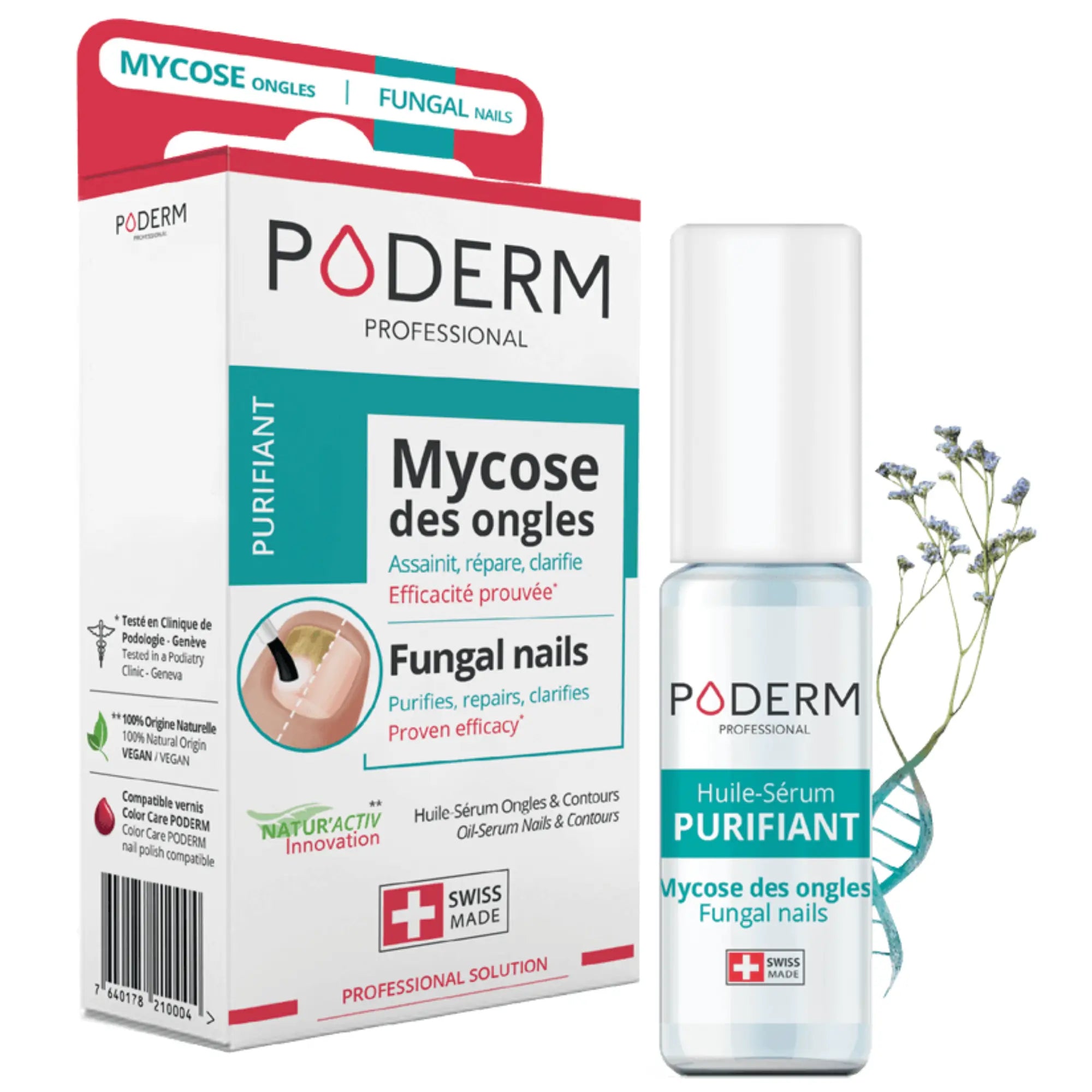 Traitement Sérum Mycose de l'ongle - 8ml - Purifiant - Poderm Professional - My Podologie